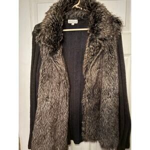 Joseph‎ brown faux fur vest/sweater size medium